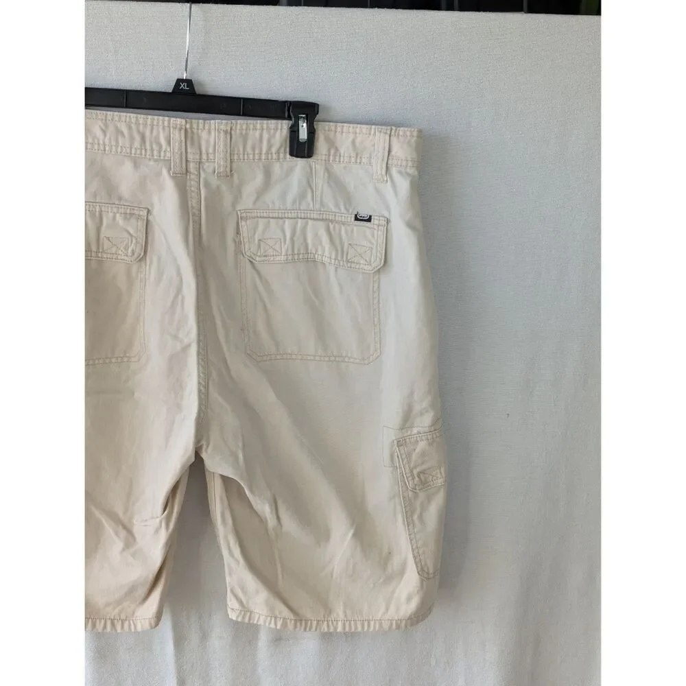 Y2k Ecko Unltd. Baggy Cargo Shorts Cream Men's Size 40